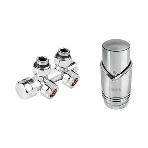 Novaservis - Set colțar pentru calorifere cu conexiune centrală, crom lucios imagine