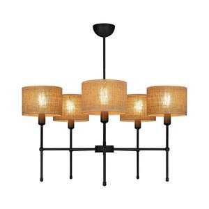 Candelabru pe tijă MADELA, 5 x E14/40W/230V, iută/negru imagine