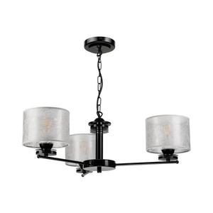 Candelabru suspendat ROSA cu lanț 3xE27/60W/230V negru/gri imagine