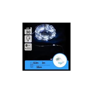 - Ghirlandă LED de Crăciun, 30 LED, alimentare 3xAA, 3, 3 m, lumină albă rece imagine