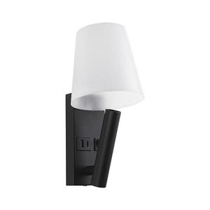 Lampă de perete LED cu port USB, 2W, 230V, 3000K, negru/alb imagine