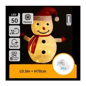 - Decorațiune LED de Crăciun pentru exterior, om de zăpadă, 50 LED, 3x AA, 0, 7 m, IP44 imagine