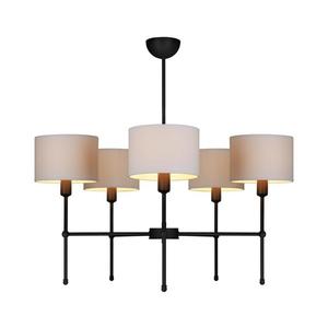 Lustră pe tijă MADELA 5xE14/40W/230V alb/negru imagine