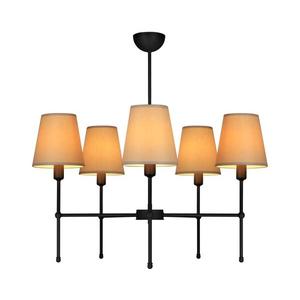 Lustră pe tijă MADELA 5xE14/40W/230V bej/neagră imagine