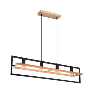 Globo ERICA 15575-4H - lustră pe cablu, 4xE27/40W/230V, negru/bej imagine