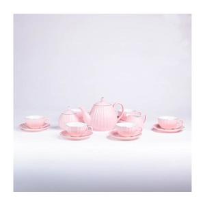 Set de cafea din porțelan, 15 piese, roz imagine