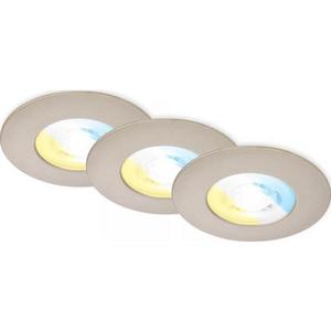 Briloner 7605032 - Set cu 3 LED-uri, corp de iluminat încastrat pentru baie, 3xLED/4, 9W/230V, IP44, crom mat imagine