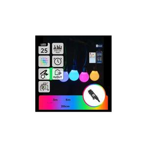 - Ghirlandă inteligentă de exterior MESH LED RGBICW, 25x LED, 5 m, IP44 + telecomandă imagine