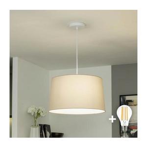 Brilagi CERIA Lampă suspendată LED pe cablu, 1xE27/40W/230V, Ø 45 cm, bej imagine