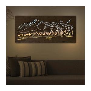 Li-Go 5589/A/DUB2 - Decorațiune LED de perete, 10 W, 5 V, 30000 mAh, 110 x 50 cm, finisaj stejar imagine