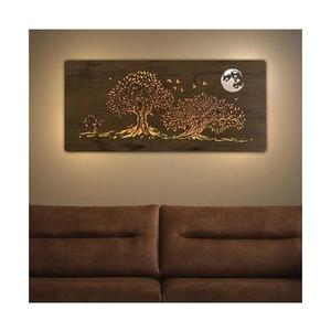 Li-Go 5042/DUB2 - Decorațiune LED de perete, 24 W, 230 V, 110 x 50 cm, stejar/trei stejari imagine