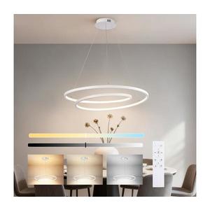 Brilagi - Lustră LED dimerizabilă suspendată pe cablu TWISTER, 75 W, 230 V, Ø 70 cm, albă, cu telecomandă imagine