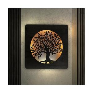 Li-Go 5275/DUB2 - Decorațiune LED de perete, 10 W, 5 V, 20000 mAh, 42 x 42 cm, stejar + telecomandă imagine