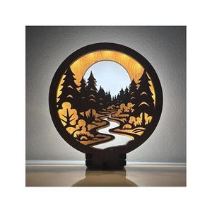 Li-Go 23580/DUB2 - Decorațiune de masă LED reglabilă LED/12W/230V 20x22 cm stejar/lucios imagine