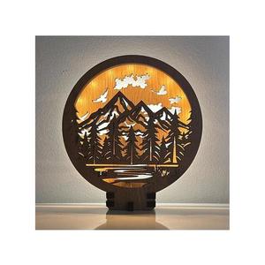 Lampă decorativă de masă Li-Go 23583/DUB2 - LED dimabilă, 12W/230V, 20x22 cm, stejar imagine