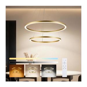 Brilagi - Lustră LED reglabilă pe cablu PORTOFINO, 98W, 230V, Ø 80 cm, auriu + telecomandă imagine