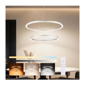 Brilagi-LED Lustră suspendată reglabilă PORTOFINO LED/98W/230V Ø 80 cm argintiu + telecomandă imagine