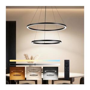 Brilagi - Lustră suspendată pe cablu PORTOFINO LED/98W/230V Ø 80 cm, reglabilă, negru + telecomandă imagine