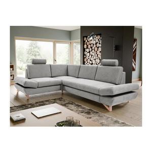 Colțar extensibil AVESTA tapițat, cu spațiu de depozitare, L, stânga, gri imagine