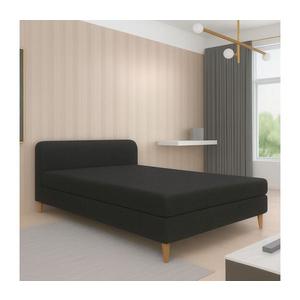 Pat tapițat BRISBANE 110x200 cm, negru imagine