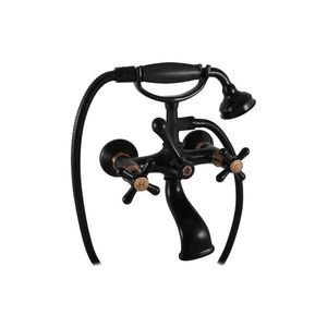 RAV Slezák MK159.5/2CMATSM - Set pentru cadă cu baterie MORAVA RETRO, negru/alamă imagine