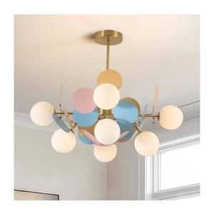 Brilagi - Candelabru cu tijă BALMO 8xG9/9W/230V Ø 60 cm auriu/albastru/roz imagine