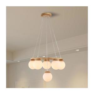 Brilagi - Candelabru suspendat pe cablu VISBY WOOD, 6xE27/60W/230V, Ø 58 cm, lemn de cauciuc imagine