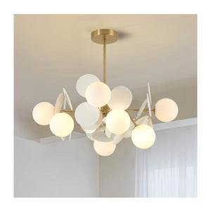 Brilagi - Lustră pe tijă BALMO, 8xG9/9W/230V, Ø 60 cm, auriu/alb imagine