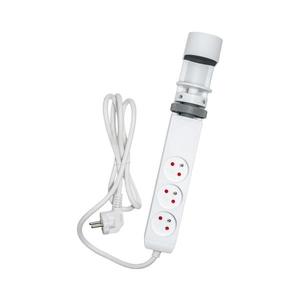 - Cablu prelungitor cu clemă pentru birou, 3 prize, Tip E + 2xUSB-A + 1xUSB-C, 1, 5 m, alb imagine