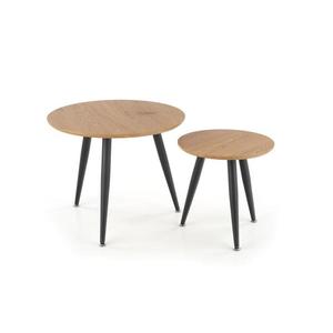 Set de 2 mese de cafea ZENYA, stejar/negru imagine