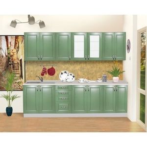 Bucatarie Zebra 260 cm din MDF Verde cu blat termoizolant imitatie marmura imagine