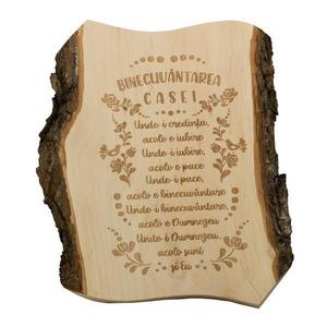 Tablou Binecuvantarea Casei, aplica perete lemn, gravat, 21 x 28 cm imagine