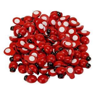 Set 100 buburuze decorative din lemn, 1.6 x 2.4 cm, autoadezive imagine