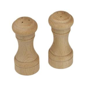 Set solnita sare si piper, lemn, 10 x 4 cm imagine