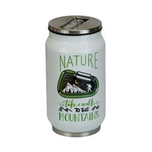 Cana termos Take a walk to the Mountains, cu capac si pai integrat in deschidere, 250 ml, otel inoxidabil imagine