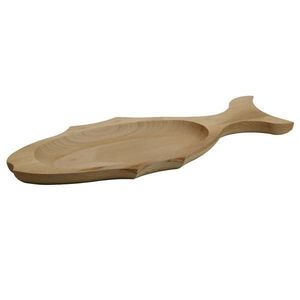 Platou Peste, tava de servire, lemn masiv rustic, 48 x 19 cm imagine