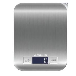 Cantar electronic de bucatarie AORLIS din otel inoxidabil 5 kg argintiu rezistent la apa cu 5 unitati diferite de masura imagine