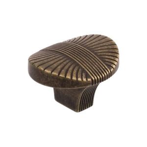 Buton pentru mobila Reed, finisaj alama antichizata, 35x30 mm imagine