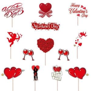 Set figurine tort/brioșe Valentine's Day, Bita Decorations, Photo Paper Glossy imagine