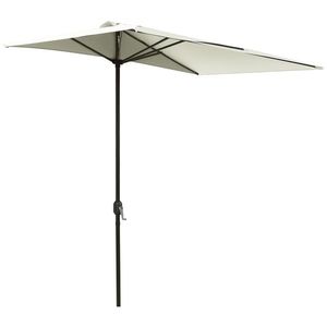 Outsunny Umbrelă de Perete Semicirculară Maro, cu Manivelă, Design Spațiu-Eficient pentru Terasă și Balcon, Φ270x245cm | Aosom Romania imagine