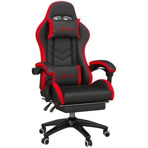 Vinsetto Scaun Gaming cu Înălțime Reglabilă și cu Spătar Rabatabil, 65x65x121-129 cm, Negru | Aosom Romania imagine