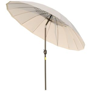 Outsunny Umbrelă de Grădină sau Terasă, Reglabilă cu Manivelă, Crem Alb, Ф255cm | Aosom Romania imagine