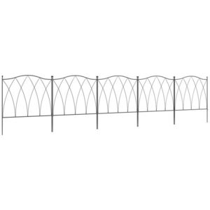 Outsunny Set Gard de Grădină cu 5 Panouri și Șnururi de Fixare, 305x62 cm, Negru | Aosom Romania imagine