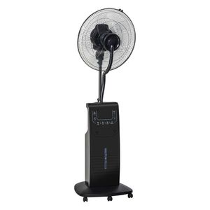 HOMCOM Ventilator Nebulizator cu Apă, Telecomandă, 3 Viteze, Oscilație, Temporizator, Ф44.5x135cm, Negru | Aosom Romania imagine