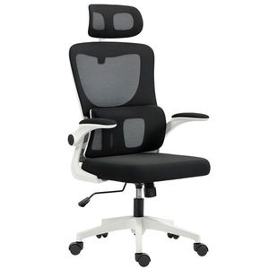 Vinsetto Scaun de Birou Ergonomic cu Tetieră Detașabilă Negru | Aosom Romania imagine