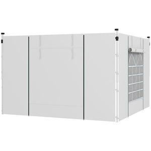 Outsunny Panouri Laterale pentru Foisor cu Ferestre și Uși 3x3(m) sau 3x6m 2 Perechi Inlocuire Alb | Aosom Romania imagine