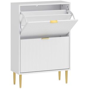 HOMCOM Dulap pentru pantofi pentru 12 perechi de pantofi cu 2 sertare rabatabile, Alb | Aosom Romania imagine