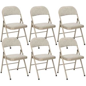 HOMCOM Set de 6 Scaune Pliabile din Metal, Scaune Pliabile din Interior cu Șezut Tapițat din Piele PU și Spătar Deschis | Aosom Romania imagine