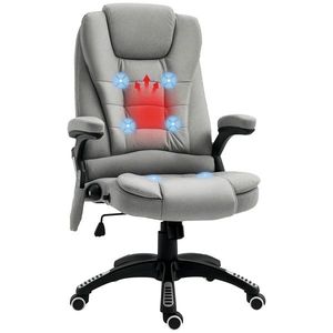 Vinsetto Scaun de șef cu funcție de masaj și încălzire, ergonomic, reglabil, până la 120 kg, Gri | Aosom Romania imagine