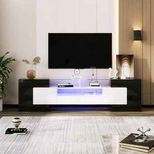 Mobilier TV, Negru+Alb | Aosom Romania imagine